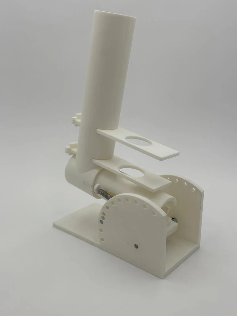 Finished 3D-printed ping pong ball launcher